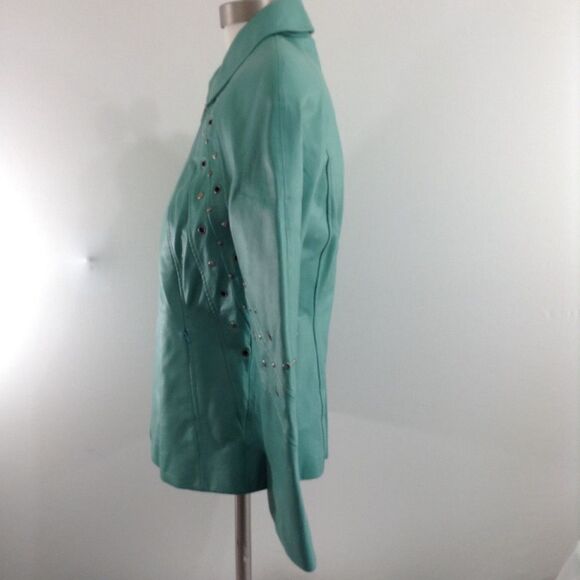 Pamela Mc Coy Vintage Leather Hourglass Blazer Jacket Size XS - Picture 3 of 8